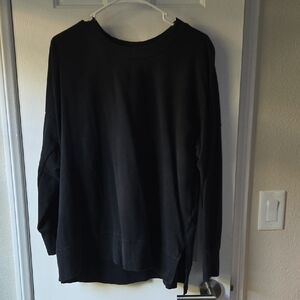 LuLaRoe Hannah  Crewneck Black Sweatshirt-Lg